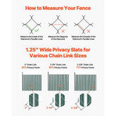 Bottom Locking Privacy Slats, Single-Wall Vertical Bottom-Locking Slats for Chain-Link Fence, High-Density HDPE Chain Link Slats Ideally Fit 4' High Fence for Garden, Farm, Sports Field(Green)